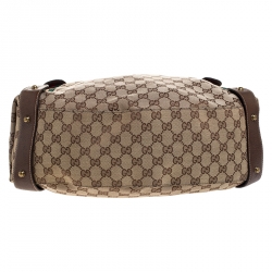 مملوكة مسبقًا Gucci Beige/Brown GG Canvas Medium Grommet Pelham Shoulder Bag