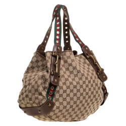 مملوكة مسبقًا Gucci Beige/Brown GG Canvas Medium Grommet Pelham Shoulder Bag