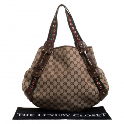 مملوكة مسبقًا Gucci Beige/Brown GG Canvas Medium Grommet Pelham Shoulder Bag