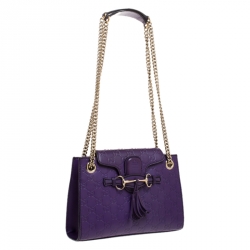 مملوكة مسبقًا Gucci Purple Guccissima Leather Small Emily Chain Shoulder Bag