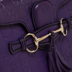 مملوكة مسبقًا Gucci Purple Guccissima Leather Small Emily Chain Shoulder Bag