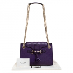 مملوكة مسبقًا Gucci Purple Guccissima Leather Small Emily Chain Shoulder Bag