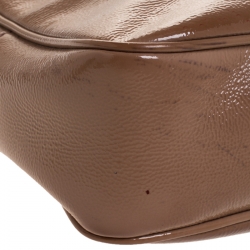 Pre Owned حقيبة كتف غوتش ديسكو سوهو صغيرة جلد لامع بيج