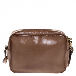 Pre Owned حقيبة كتف غوتش ديسكو سوهو صغيرة جلد لامع بيج