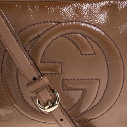 Pre Owned حقيبة كتف غوتش ديسكو سوهو صغيرة ج لد لامع بيج