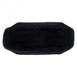 مملوكة مسبقًا Gucci Black GG Canvas and Leather Large New Ladies Web Hobo