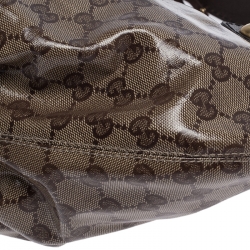 Pre Owned حقيبة غوتشي Babouska Heart كانفاس مقوى كريستال GG بنية