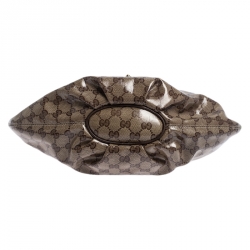 Pre Owned حقيبة غوتشي Babouska Heart كانفاس مقوى كريستال GG بنية