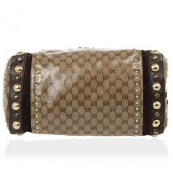 Pre Owned Gucci Babouska Crystal GG Crest Boston Bag