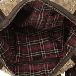 Pre Owned Gucci Babouska Crystal GG Crest Boston Bag