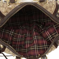 Pre Owned Gucci Babouska Crystal GG Crest Boston Bag