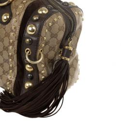 Pre Owned Gucci Babouska Crystal GG Crest Boston Bag