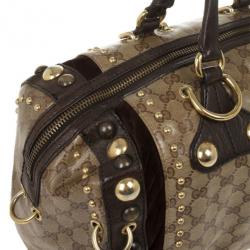 Pre Owned Gucci Babouska Crystal GG Crest Boston Bag