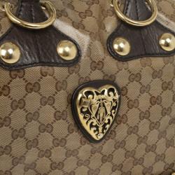Pre Owned Gucci Babouska Crystal GG Crest Boston Bag