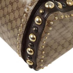 Pre Owned Gucci Babouska Crystal GG Crest Boston Bag