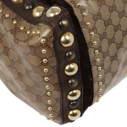Pre Owned Gucci Babouska Crystal GG Crest Boston Bag