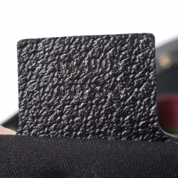 Pre Owned حقيبة غوتشي Pelham  مرصعة كبيرة جلد وكانفاس GG سوداء