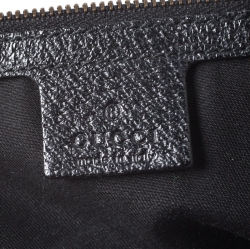 Pre Owned حقيبة غوتشي Pelham  مرصعة كبيرة جلد وكانفاس GG سوداء