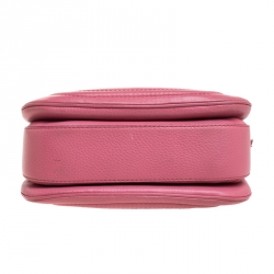 Pre Owned Gucci Pink Leather Medium Tassel New Bamboo Top Handle Bag