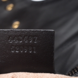 Pre Owned Gucci Black Matelasse Leather Small GG Marmont Shoulder Bag