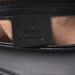 Pre Owned Gucci Black Matelasse Leather Small GG Marmont Shoulder Bag