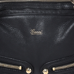 مملوكة مسبقًا حقيبة غوتشي Capri Bowler جلد سوداء