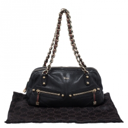 مملوكة مسبقًا حقيبة غوتشي Capri Bowler جلد سوداء