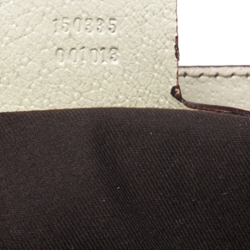 مملوكة مسبقًا حقيبة غوتشي Treasure Boston ويب كبيرة جلد وكانفاس GG بيضاء