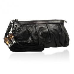 مملوكة مسبقًا Gucci Black Bamboo Tassels Clutch