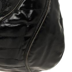 مملوكة مسبقًا Gucci Black Patent Leather Snow Glam Medium Hobo Bag