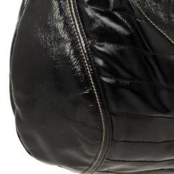 مملوكة مسبقًا Gucci Black Patent Leather Snow Glam Medium Hobo Bag