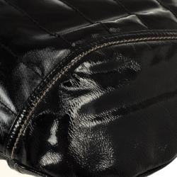 مملوكة مسبقًا Gucci Black Patent Leather Snow Glam Medium Hobo Bag