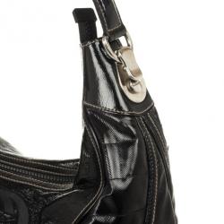 مملوكة مسبقًا Gucci Black Patent Leather Snow Glam Medium Hobo Bag