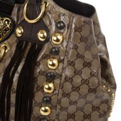 مملوكة مسبقًا Gucci Beige Ebony GG Crystal Canvas Babouska Heart Tote Bag