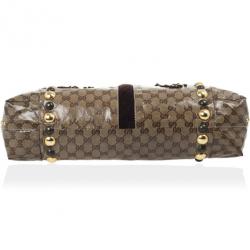 مملوكة مسبقًا Gucci Beige Ebony GG Crystal Canvas Babouska Heart Tote Bag