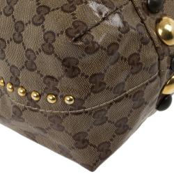 مملوكة مسبقًا Gucci Beige Ebony GG Crystal Canvas Babouska Heart Tote Bag