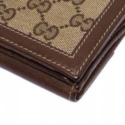 Gucci Brown GG Canvas and Leather Trim G Continental Wallet