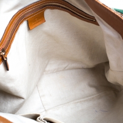 Pre Owned حقيبة غوتشي Heritage متوسطة كانفاس GG بنية/ بيج