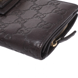 Gucci Brown Guccissima Abbey D Ring Continental Wallet