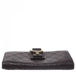 Gucci Brown Guccissima Abbey D Ring Continental Wallet