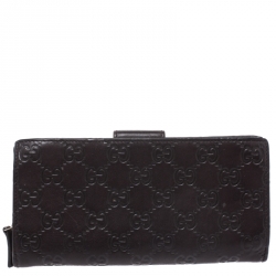 Gucci Brown Guccissima Abbey D Ring Continental Wallet