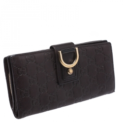 Gucci Brown Guccissima Abbey D Ring Continental Wallet
