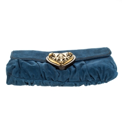 مملوكة مسبقًا Gucci Blue Suede Hysteria Clutch Bag
