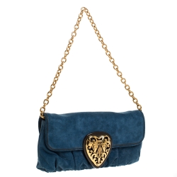مملوكة مسبقًا Gucci Blue Suede Hysteria Clutch Bag