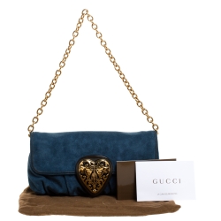 مملوكة مسبقًا Gucci Blue Suede Hysteria Clutch Bag