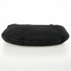 Pre Owned Gucci Black Monogram Horsebit Hobo