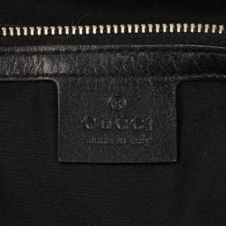 Pre Owned Gucci Black Monogram Horsebit Hobo