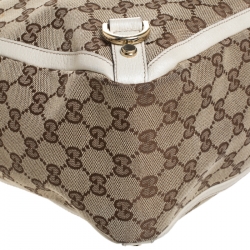 Gucci Beige/Cream GG Canvas and Leather Abbey D-Ring Tote