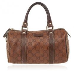 Pre Owned Gucci Guccissima Cognac Brown Leather Speedy 'Joy' Boston Satchel