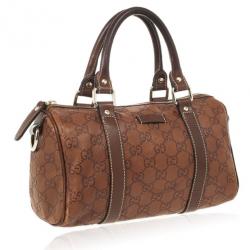 Pre Owned Gucci Guccissima Cognac Brown Leather Speedy 'Joy' Boston Satchel